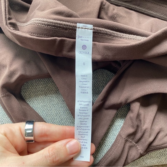 CRZ Yoga Butterluxe U Back Sports Bra Longline Crop Workout Pilates Fudge Brown - Picture 8 of 11